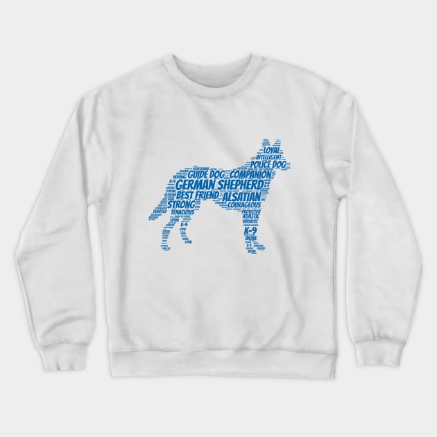 German Shepherd Word Art Design Crewneck Sweatshirt by Naves